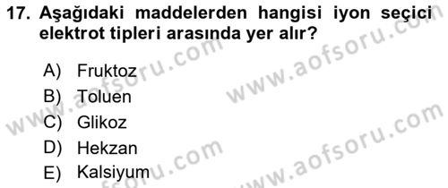 Veteriner Laboratuvar Teknikleri ve Prensipleri Dersi 2021 - 2022 Yılı (Vize) Ara Sınav Soruları 17. Soru