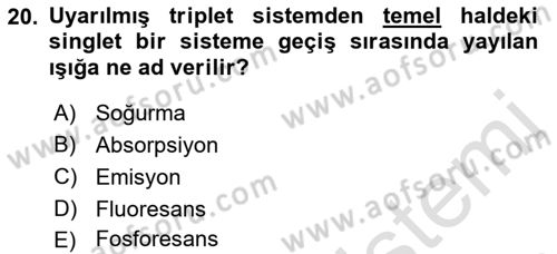 Veteriner Laboratuvar Teknikleri ve Prensipleri Dersi 2021 - 2022 Yılı (Vize) Ara Sınav Soruları 20. Soru