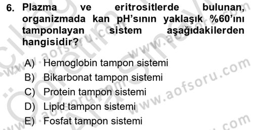 Veteriner Laboratuvar Teknikleri ve Prensipleri Dersi 2021 - 2022 Yılı (Vize) Ara Sınav Soruları 6. Soru