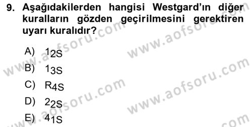 Veteriner Laboratuvar Teknikleri ve Prensipleri Dersi 2021 - 2022 Yılı (Final) Dönem Sonu Sınav Soruları 9. Soru