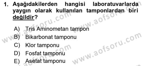 Veteriner Laboratuvar Teknikleri ve Prensipleri Dersi 2021 - 2022 Yılı Yaz Okulu Sınav Soruları 1. Soru
