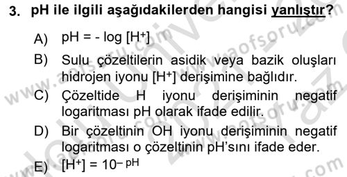 Veteriner Laboratuvar Teknikleri ve Prensipleri Dersi 2021 - 2022 Yılı Yaz Okulu Sınav Soruları 3. Soru