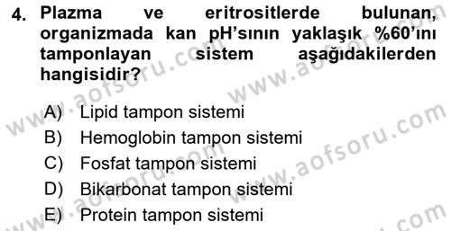 Veteriner Laboratuvar Teknikleri ve Prensipleri Dersi 2022 - 2023 Yılı Yaz Okulu Sınav Soruları 4. Soru