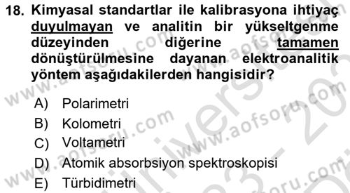 Veteriner Laboratuvar Teknikleri ve Prensipleri Dersi 2023 - 2024 Yılı (Vize) Ara Sınav Soruları 18. Soru