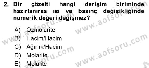 Veteriner Laboratuvar Teknikleri ve Prensipleri Dersi 2023 - 2024 Yılı (Vize) Ara Sınav Soruları 2. Soru