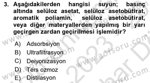 Veteriner Laboratuvar Teknikleri ve Prensipleri Dersi 2023 - 2024 Yılı (Vize) Ara Sınav Soruları 3. Soru