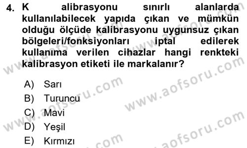 Veteriner Laboratuvar Teknikleri ve Prensipleri Dersi 2023 - 2024 Yılı (Vize) Ara Sınav Soruları 4. Soru