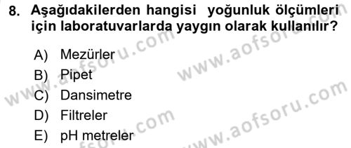 Veteriner Laboratuvar Teknikleri ve Prensipleri Dersi 2023 - 2024 Yılı (Vize) Ara Sınav Soruları 8. Soru