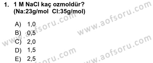 Veteriner Laboratuvar Teknikleri ve Prensipleri Dersi 2023 - 2024 Yılı (Final) Dönem Sonu Sınav Soruları 1. Soru