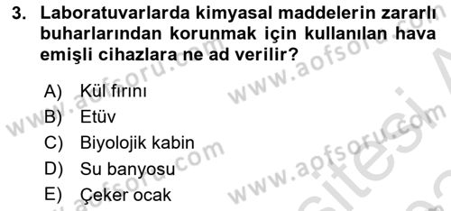 Veteriner Laboratuvar Teknikleri ve Prensipleri Dersi 2023 - 2024 Yılı (Final) Dönem Sonu Sınav Soruları 3. Soru