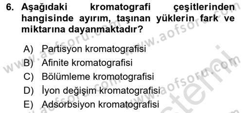 Veteriner Laboratuvar Teknikleri ve Prensipleri Dersi 2023 - 2024 Yılı (Final) Dönem Sonu Sınav Soruları 6. Soru