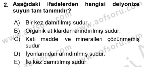 Veteriner Laboratuvar Teknikleri ve Prensipleri Dersi 2023 - 2024 Yılı Yaz Okulu Sınav Soruları 2. Soru