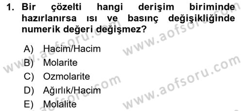 Veteriner Laboratuvar Teknikleri ve Prensipleri Dersi 2024 - 2025 Yılı (Vize) Ara Sınav Soruları 1. Soru