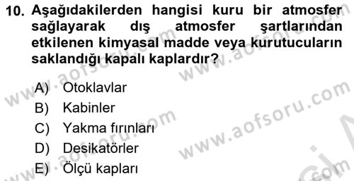 Veteriner Laboratuvar Teknikleri ve Prensipleri Dersi 2024 - 2025 Yılı (Vize) Ara Sınav Soruları 10. Soru