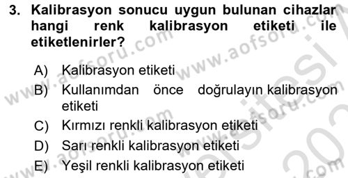 Veteriner Laboratuvar Teknikleri ve Prensipleri Dersi 2024 - 2025 Yılı (Vize) Ara Sınav Soruları 3. Soru