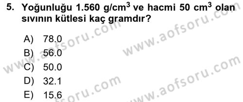 Veteriner Laboratuvar Teknikleri ve Prensipleri Dersi 2024 - 2025 Yılı (Vize) Ara Sınav Soruları 5. Soru