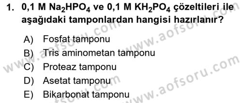 Veteriner Laboratuvar Teknikleri ve Prensipleri Dersi 2024 - 2025 Yılı (Final) Dönem Sonu Sınav Soruları 1. Soru