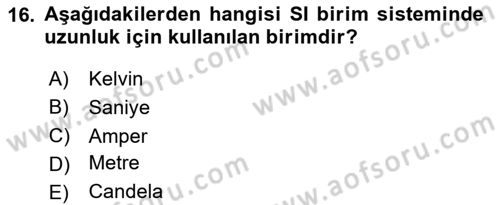 Veteriner Laboratuvar Teknikleri ve Prensipleri Dersi 2024 - 2025 Yılı (Final) Dönem Sonu Sınav Soruları 16. Soru