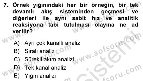 Veteriner Laboratuvar Teknikleri ve Prensipleri Dersi 2024 - 2025 Yılı Yaz Okulu Sınav Soruları 7. Soru