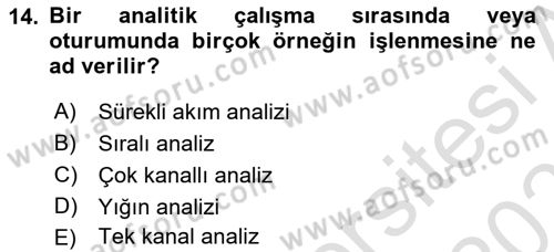 Veteriner Laboratuvar Teknikleri ve Prensipleri Dersi 2025 - 2026 Yılı (Vize) Ara Sınav Soruları 14. Soru
