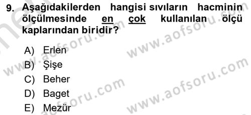 Veteriner Laboratuvar Teknikleri ve Prensipleri Dersi 2025 - 2026 Yılı (Vize) Ara Sınav Soruları 9. Soru