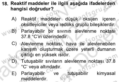 Veteriner Laboratuvar Teknikleri ve Prensipleri Dersi 2025 - 2026 Yılı (Final) Dönem Sonu Sınav Soruları 18. Soru