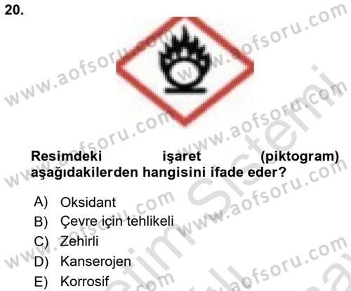 Veteriner Laboratuvar Teknikleri ve Prensipleri Dersi 2025 - 2026 Yılı (Final) Dönem Sonu Sınav Soruları 20. Soru