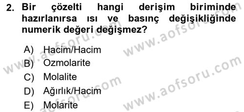 Veteriner Laboratuvar Teknikleri ve Prensipleri Dersi 2025 - 2026 Yılı Yaz Okulu Sınav Soruları 2. Soru