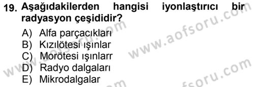 Hücre Kimyası Dersi 2012 - 2013 Yılı (Vize) Ara Sınav Soruları 19. Soru