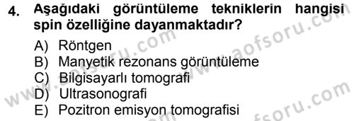 Hücre Kimyası Dersi 2012 - 2013 Yılı (Final) Dönem Sonu Sınav Soruları 4. Soru