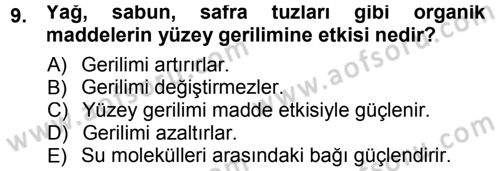 Hücre Kimyası Dersi 2012 - 2013 Yılı (Final) Dönem Sonu Sınav Soruları 9. Soru