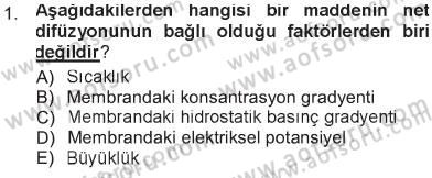 Hücre Kimyası Dersi 2012 - 2013 Yılı Tek Ders Sınav Soruları 1. Soru