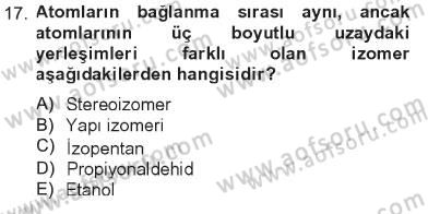 Hücre Kimyası Dersi 2012 - 2013 Yılı Tek Ders Sınav Soruları 17. Soru