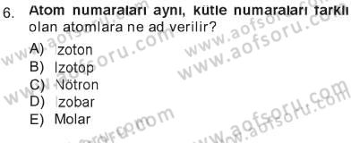 Hücre Kimyası Dersi 2012 - 2013 Yılı Tek Ders Sınav Soruları 6. Soru