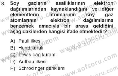 Hücre Kimyası Dersi 2012 - 2013 Yılı Tek Ders Sınav Soruları 8. Soru