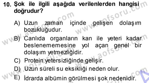 Hücre Kimyası Dersi 2013 - 2014 Yılı (Final) Dönem Sonu Sınav Soruları 10. Soru