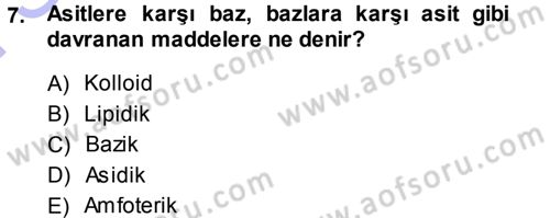 Hücre Kimyası Dersi 2013 - 2014 Yılı (Final) Dönem Sonu Sınav Soruları 7. Soru
