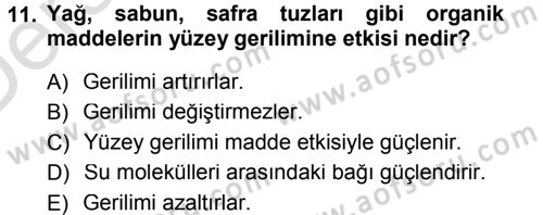 Hücre Kimyası Dersi 2013 - 2014 Yılı Tek Ders Sınav Soruları 11. Soru