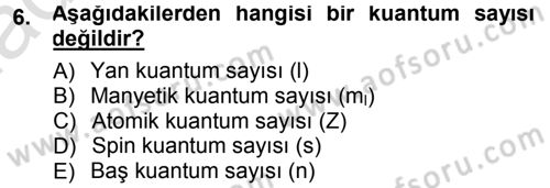 Hücre Kimyası Dersi 2013 - 2014 Yılı Tek Ders Sınav Soruları 6. Soru