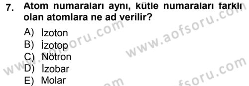 Hücre Kimyası Dersi 2013 - 2014 Yılı Tek Ders Sınav Soruları 7. Soru