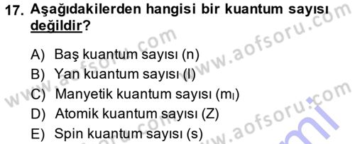 Hücre Kimyası Dersi 2014 - 2015 Yılı (Vize) Ara Sınav Soruları 17. Soru