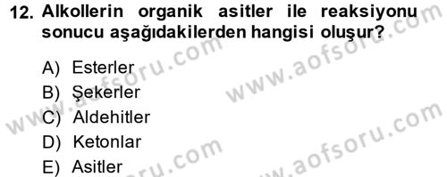 Hücre Kimyası Dersi 2014 - 2015 Yılı (Final) Dönem Sonu Sınav Soruları 12. Soru