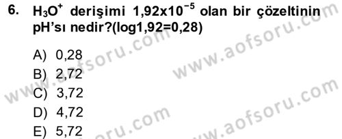 Hücre Kimyası Dersi 2014 - 2015 Yılı (Final) Dönem Sonu Sınav Soruları 6. Soru