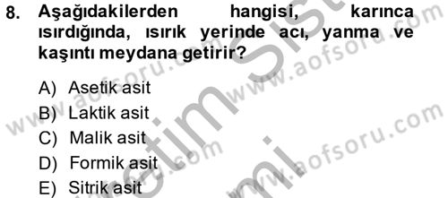 Hücre Kimyası Dersi 2014 - 2015 Yılı (Final) Dönem Sonu Sınav Soruları 8. Soru