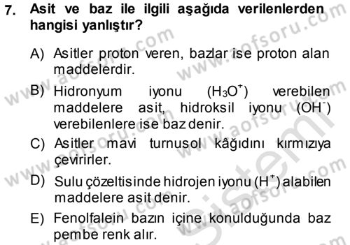 Hücre Kimyası Dersi 2014 - 2015 Yılı Tek Ders Sınav Soruları 7. Soru