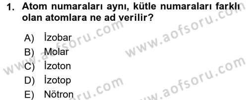 Hücre Kimyası Dersi 2015 - 2016 Yılı Tek Ders Sınav Soruları 1. Soru