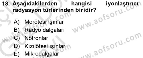 Hücre Kimyası Dersi 2016 - 2017 Yılı (Vize) Ara Sınav Soruları 18. Soru