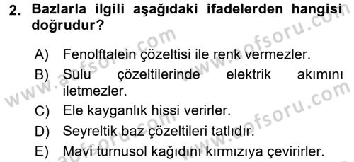 Hücre Kimyası Dersi 2016 - 2017 Yılı (Final) Dönem Sonu Sınav Soruları 2. Soru