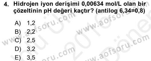 Hücre Kimyası Dersi 2016 - 2017 Yılı (Final) Dönem Sonu Sınav Soruları 4. Soru