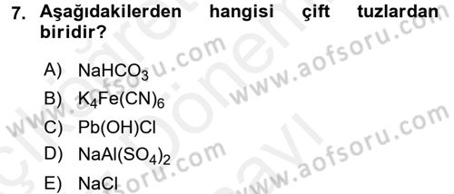 Hücre Kimyası Dersi 2016 - 2017 Yılı (Final) Dönem Sonu Sınav Soruları 7. Soru